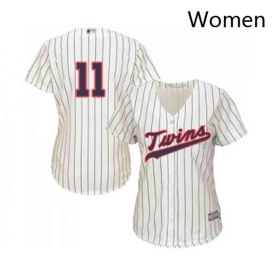 Womens Minnesota Twins 11 Jorge Polanco Replica Cream Alternate Cool Base Baseball Jersey